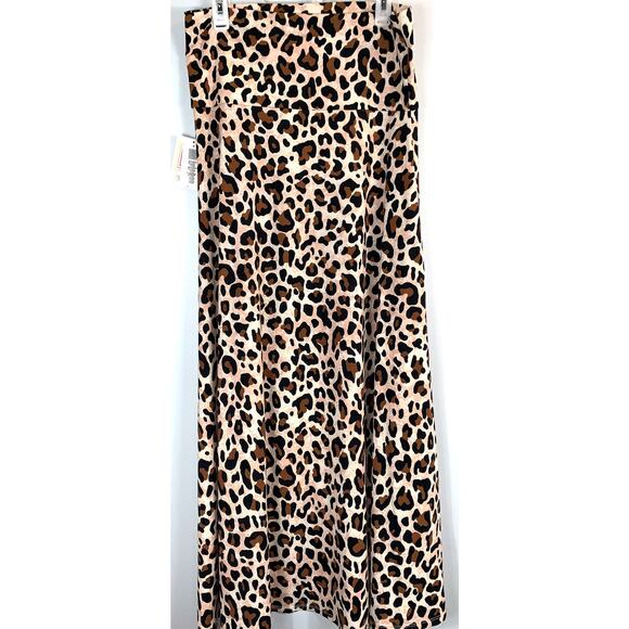 LuLaRoe Olivia Maxi Skirt Pink Leopard Women's Large - Picture 3 of 6